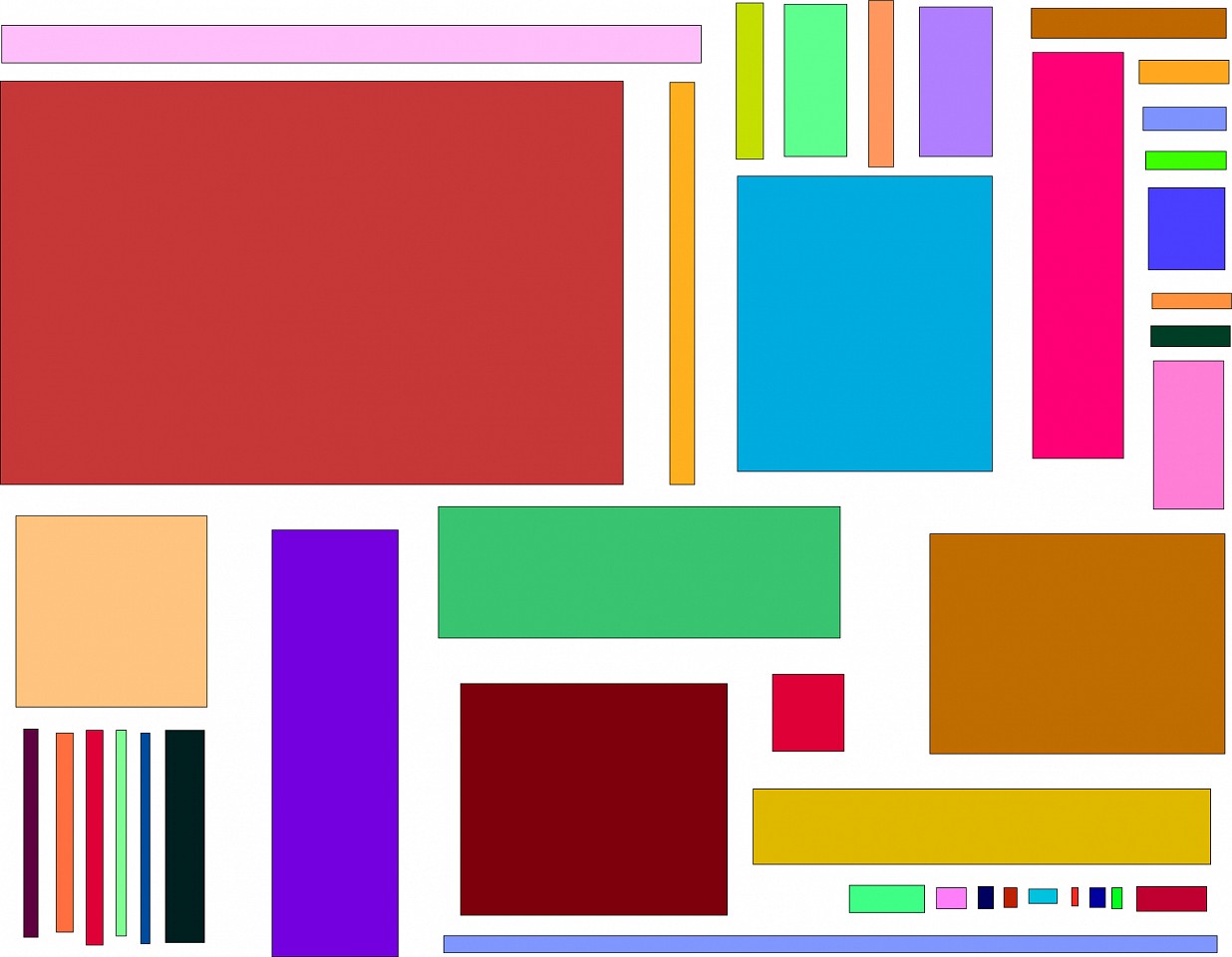 Dane Albert, Color Blocks #1, 2023
Acrylic on canvas (Concept), 48 x 60 in. (121.9 x 152.4 cm)
Series of colored blocks in multiple configurations
DA.cb-2023-001