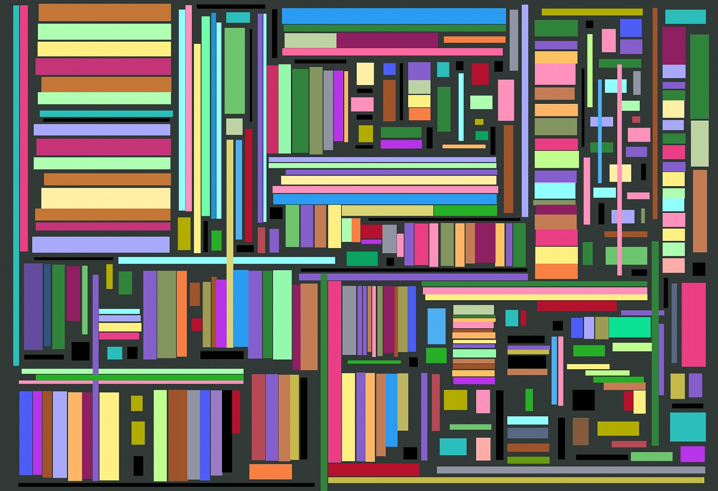 Dane Albert, Color Bars #7, 2023
Acrylic on canvas (Concept), 48 x 72 in. (121.9 x 182.9 cm)
Series of colored lines and shapes in multiple configurations
DA.2023.bars-007
