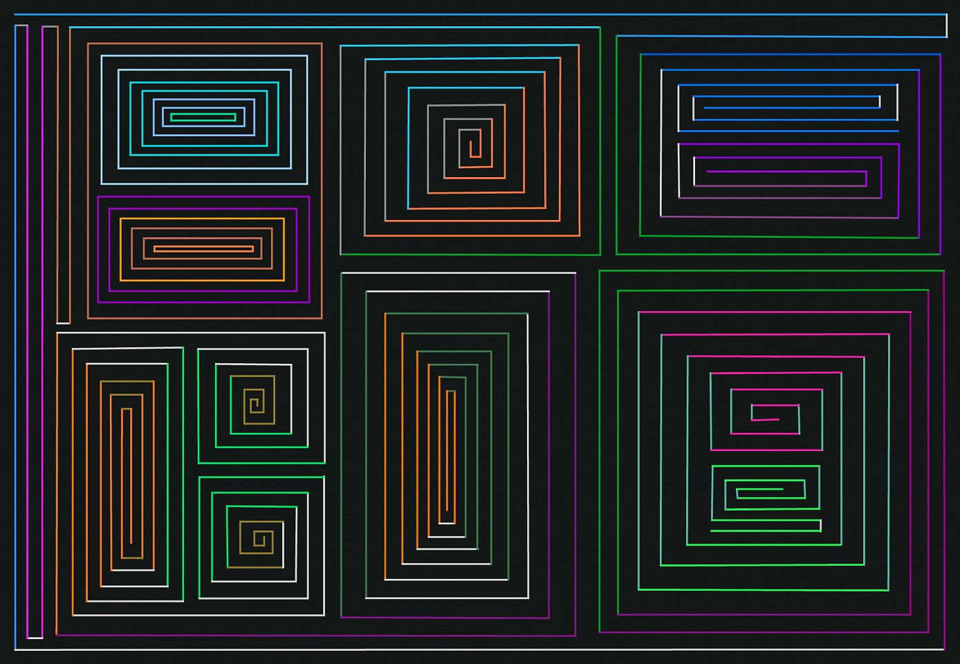 Dane Albert, Color Sticks #7 Night, 2023
Acrylic on canvas (Concept), 48 x 72 in. (121.9 x 182.9 cm)
Series of colored lines and shapes in multiple configurations
DA.2023.sticks-007-night