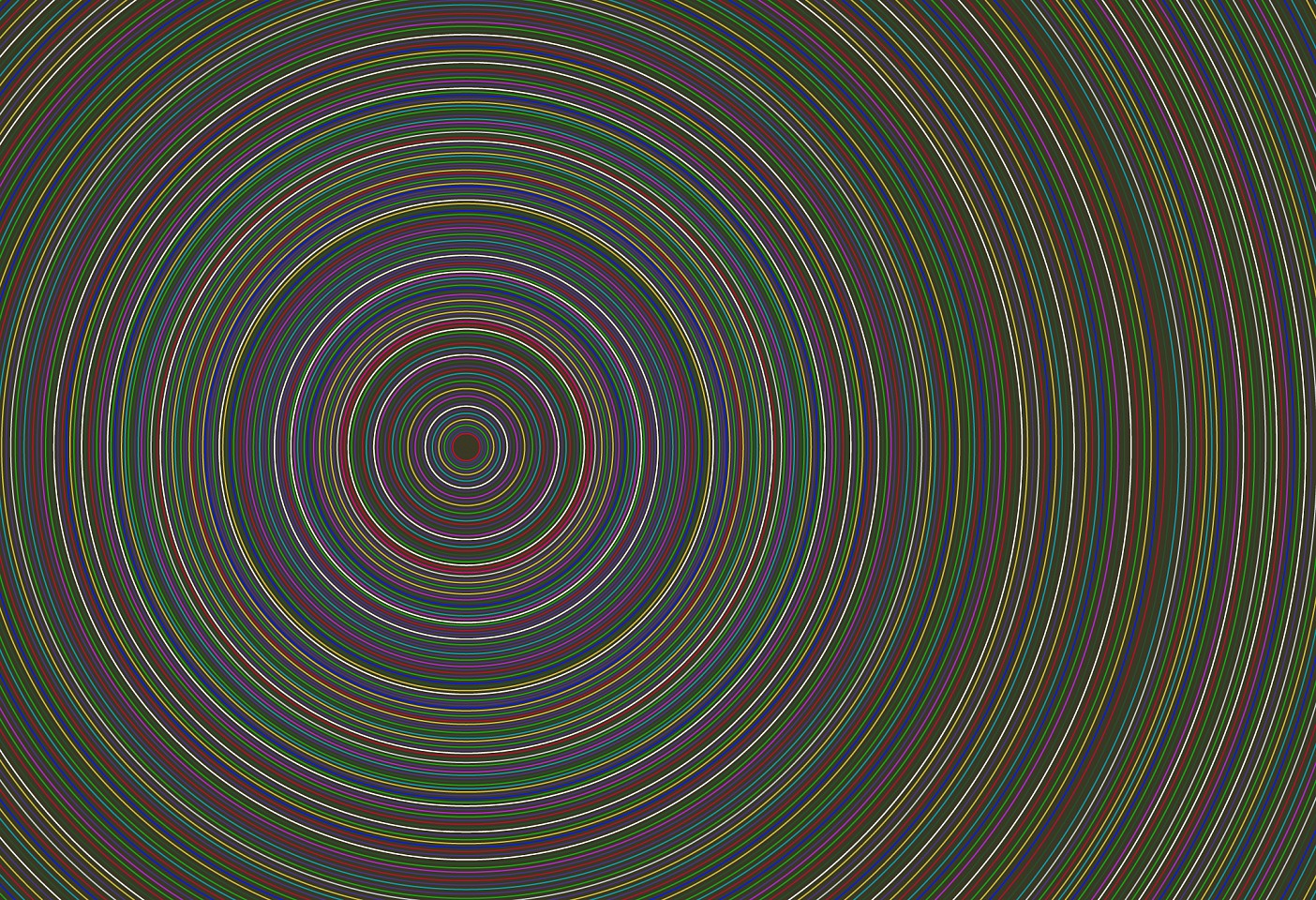 Dane Albert, Circles #40 Multi-Color Night, 2023
Acrylic on canvas (Concept), 48 x 72 in. (121.9 x 182.9 cm)
Series of colored lines and shapes in multiple configurations
DA.2023-040-multicolor-night