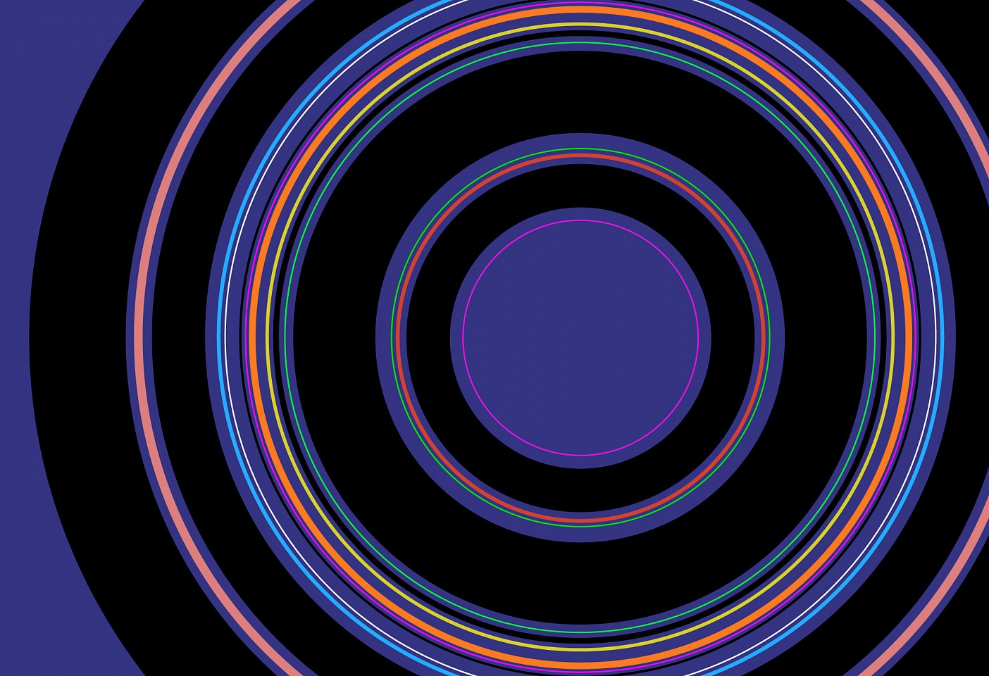 Dane Albert, Circles #43 Night (black), 2023
Acrylic on canvas (Concept), 48 x 72 in. (121.9 x 182.9 cm)
Series of colored lines and shapes in multiple configurations
DA.2023-043-night-black