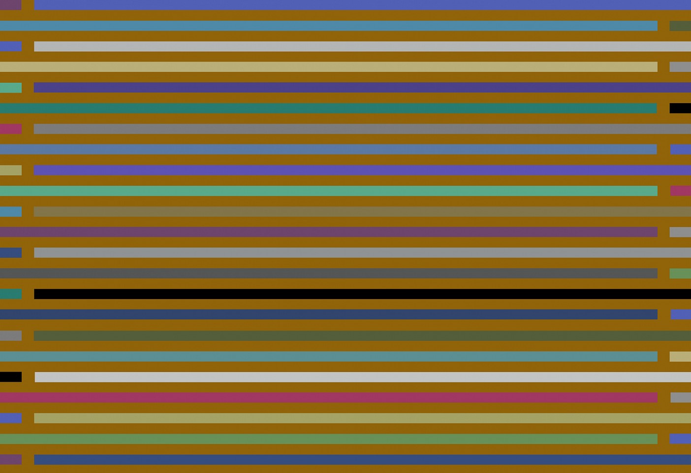 Dane Albert, Color Sticks #28 Dusk, 2023
Acrylic on canvas (Concept), 48 x 72 in. (121.9 x 182.9 cm)
Series of colored lines and shapes in multiple configurations
DA.2023.sticks-028-dusk