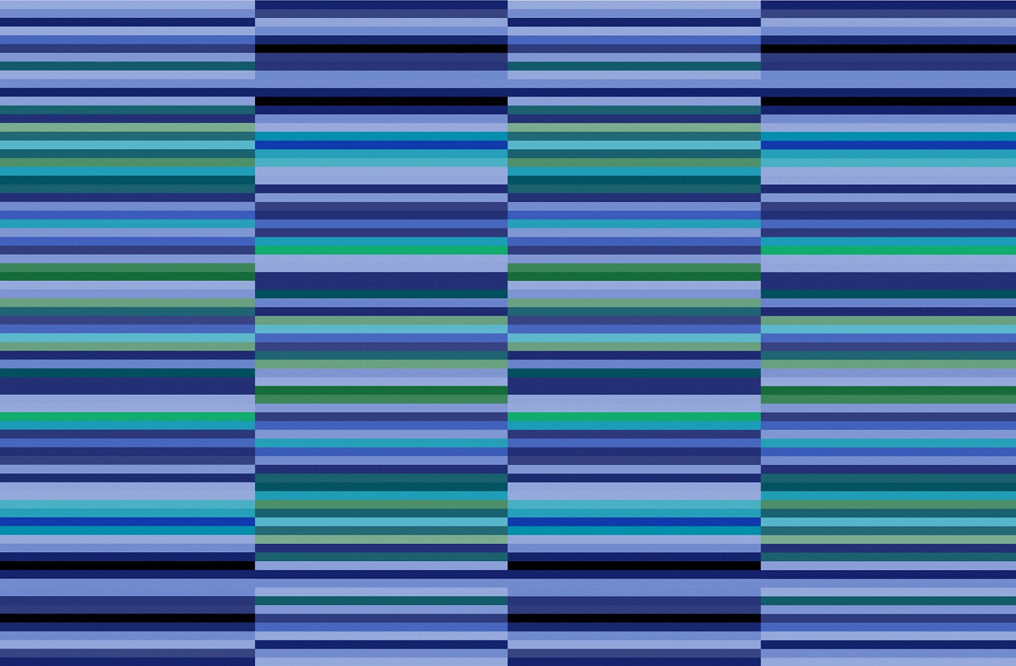 Dane Albert, Color Bars #27 Night, 2024
Acrylic on canvas (Concept) © 2024 Dane Albert, 48 x 72 in. (121.9 x 182.9 cm)
Series of colored lines and shapes in multiple configurations
DA.2024.bars-027-night