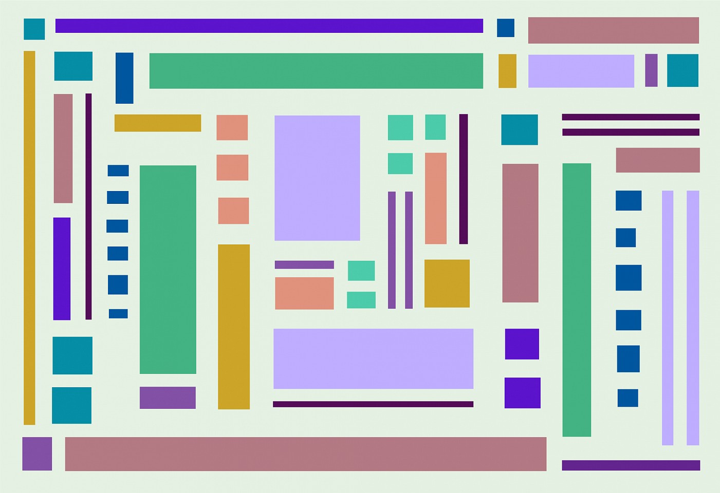 Dane Albert, Color Blocks #55, 2024
Acrylic on canvas (Concept) © 2024 Dane Albert, 48 x 72 in. (121.9 x 182.9 cm)
Series of colored blocks in multiple configurations
DA.cb-2024-055