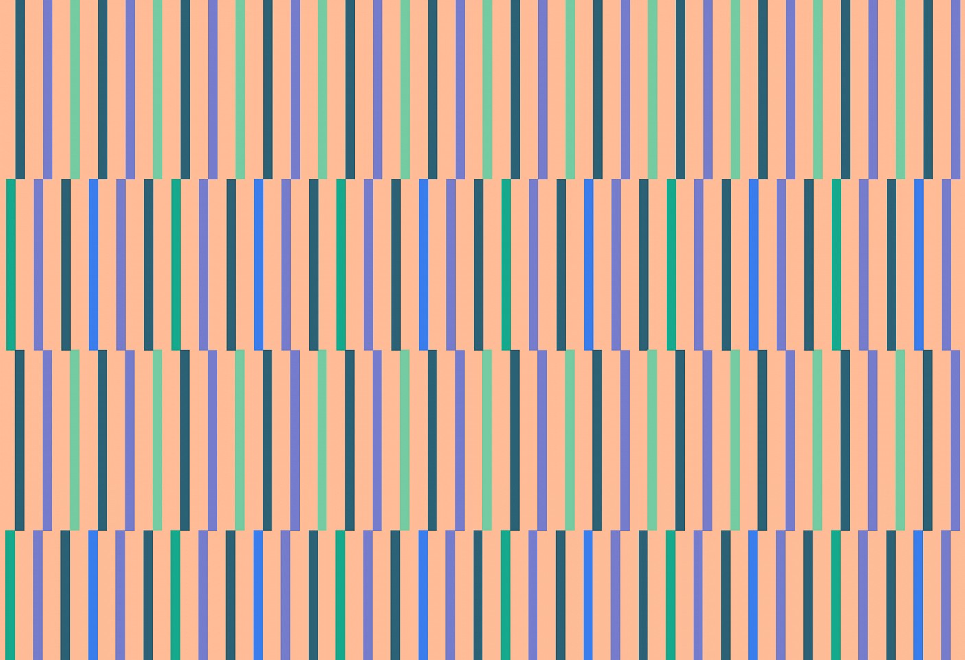 Dane Albert, Color Sticks #49 Dusk, 2024
Acrylic on canvas (Concept) © 2024 Dane Albert, 48 x 72 in. (121.9 x 182.9 cm)
Series of colored lines and shapes in multiple configurations
DA.2024.sticks-049-dusk