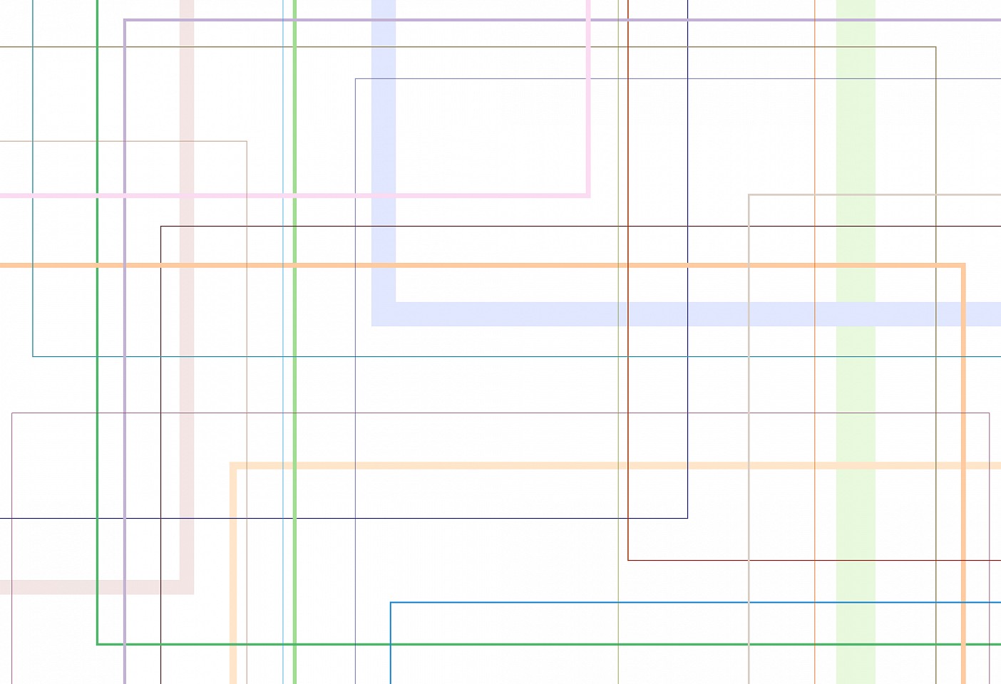 Dane Albert, Color Blocks #64 Lines, 2024
Acrylic on canvas (Concept) © 2024 Dane Albert, 48 x 72 in. (121.9 x 182.9 cm)
Series of colored blocks in multiple configurations
DA.cb-2024-064-lines