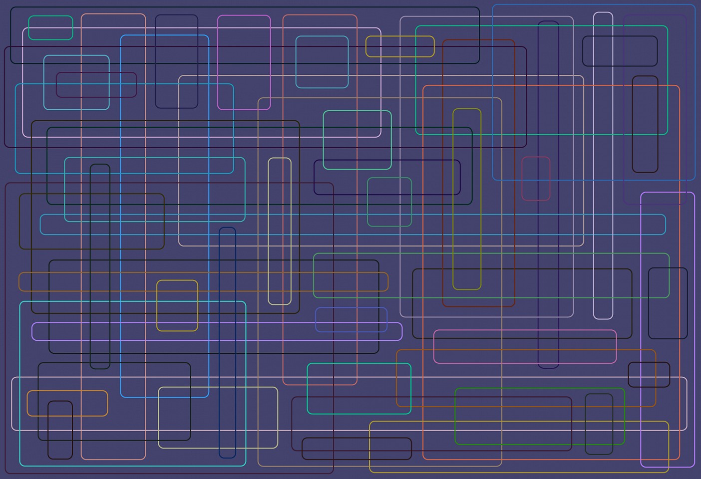 Dane Albert, Color Bars #42 Night Lines, 2024
Acrylic on canvas (Concept), 48 x 72 in. (121.9 x 182.9 cm)
Series of colored lines and shapes in multiple configurations
DA.2024.bars-042-night-lines