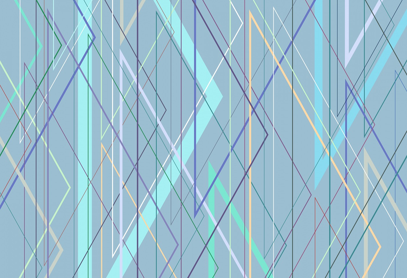 Dane Albert, Polygons #47 Dusk Lines 2, 2024
Enamel on aluminum (Concept), 48 x 72 in. (121.9 x 182.9 cm)
Series of colored lines and shapes in multiple configurations
DA.2024.polygon-047-dusk2-lines