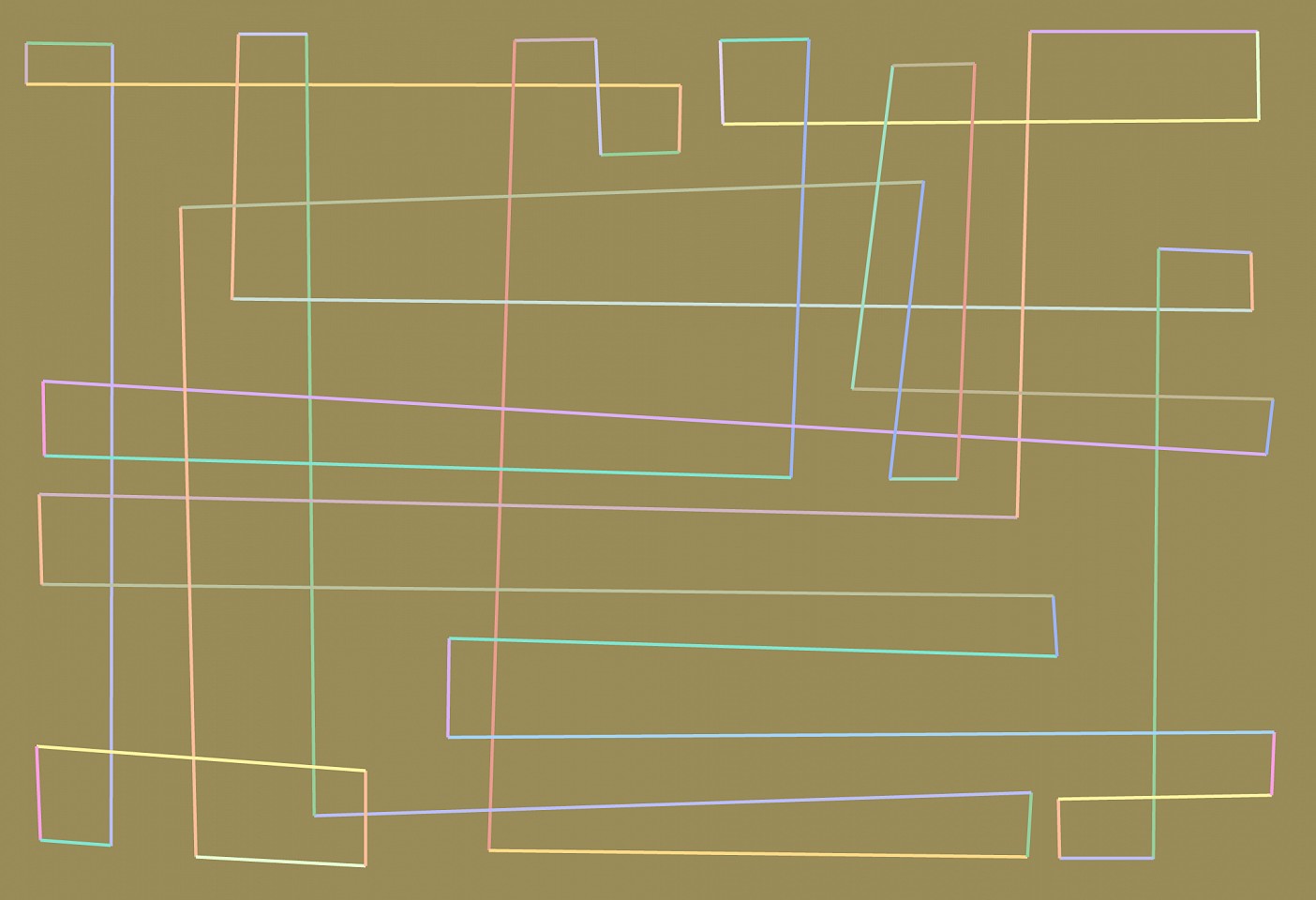 Dane Albert, Color Sticks #64 Dusk, 2025
Enamel on aluminum (Concept), 48 x 72 in. (121.9 x 182.9 cm)
Series of colored lines and shapes in multiple configurations
DA.2025.sticks-064-dusk