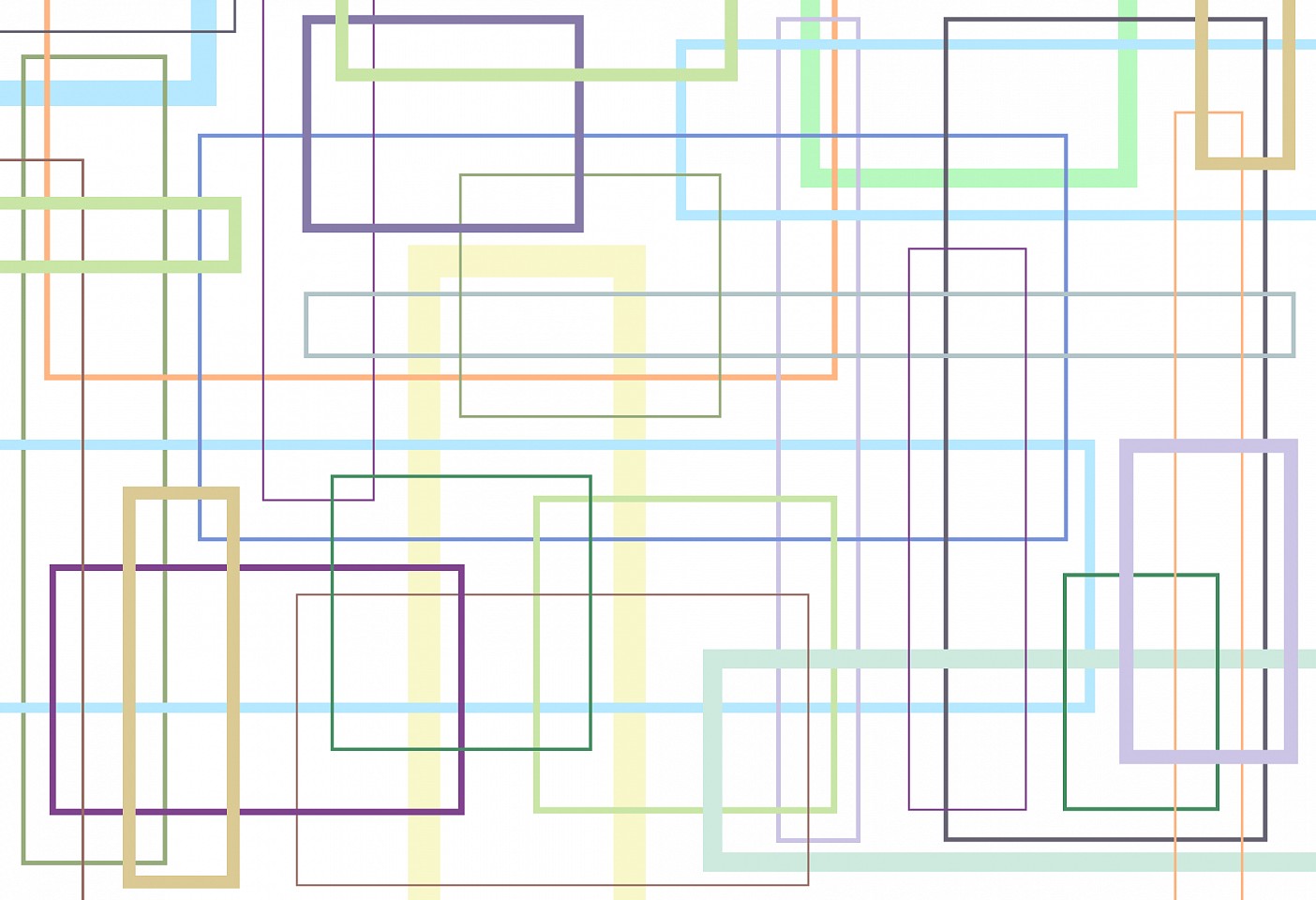 Dane Albert, Color Blocks #96 Lines, 2025
Enamel on aluminum (Concept), 48 x 72 in. (121.9 x 182.9 cm)
Series of colored blocks in multiple configurations
DA.cb-2025-096-lines