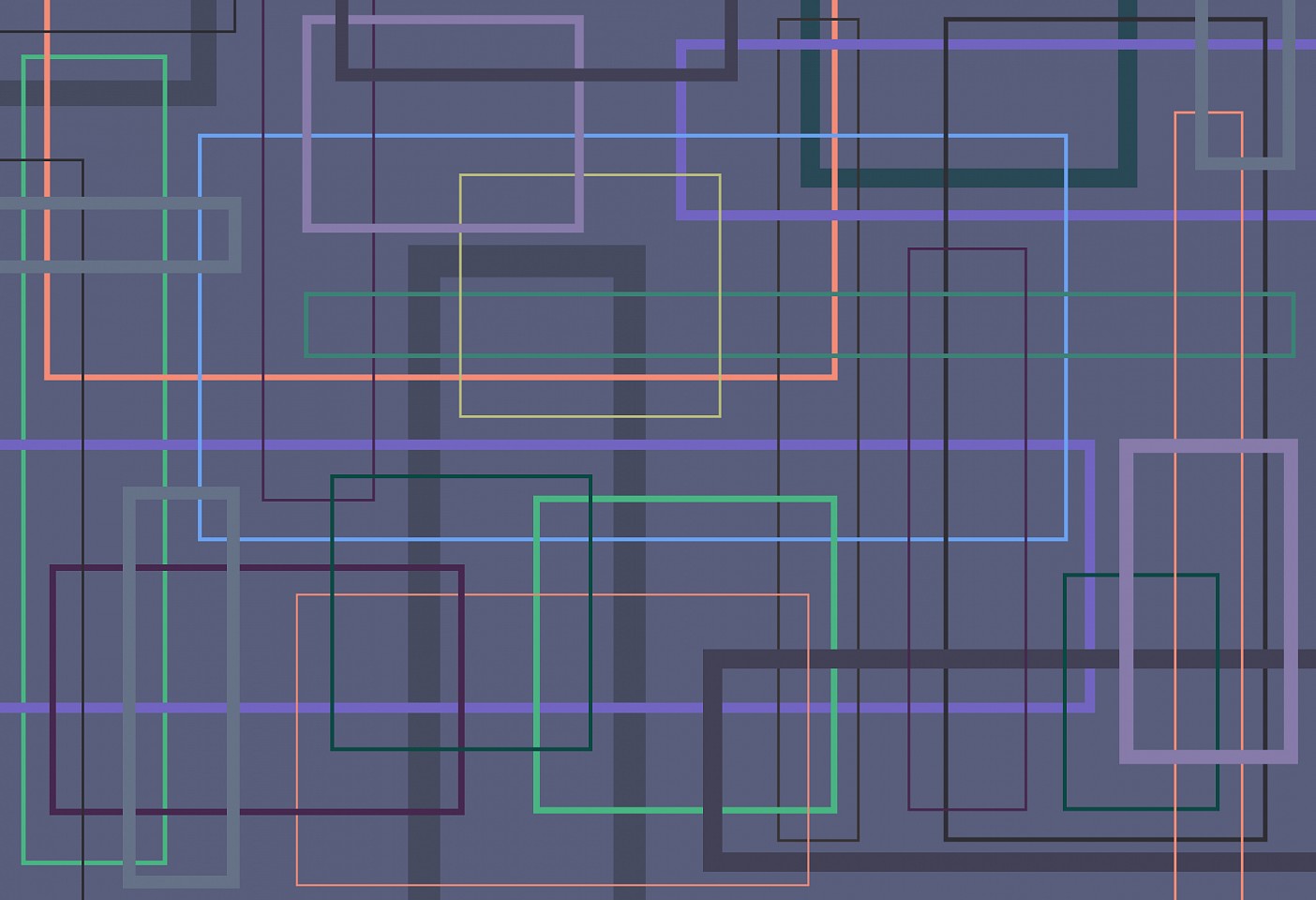 Dane Albert, Color Blocks #96 Night Lines, 2025
Enamel on aluminum (Concept), 48 x 72 in. (121.9 x 182.9 cm)
Series of colored blocks in multiple configurations
DA.cb-2025-096-night-lines
