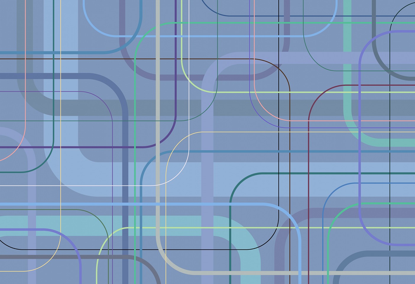 Dane Albert, Color Bars #56 Dusk Lines, 2025
Enamel on aluminum (Concept), 48 x 72 in. (121.9 x 182.9 cm)
Series of colored lines and shapes in multiple configurations
DA.2025.bars-056-dusk-lines